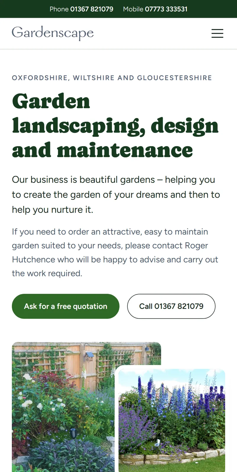 Gardenscape on mobile