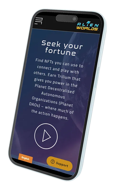 Alien Worlds mobile website preview