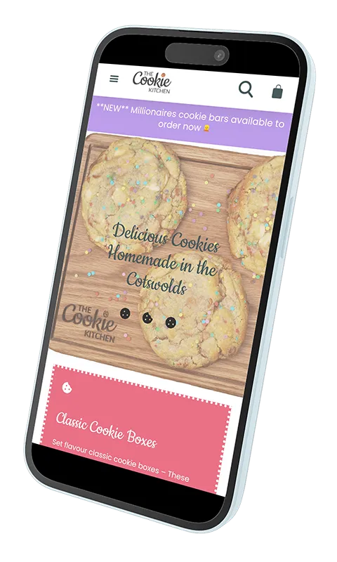 The Cookie Kitchen mobile website preview