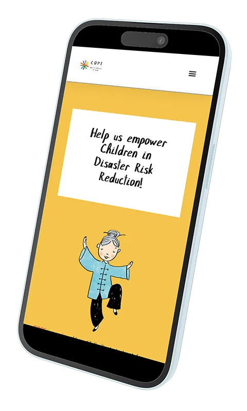 COPE Disaster Champions mobile website preview
