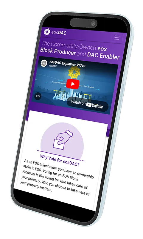 eosDAC mobile website preview
