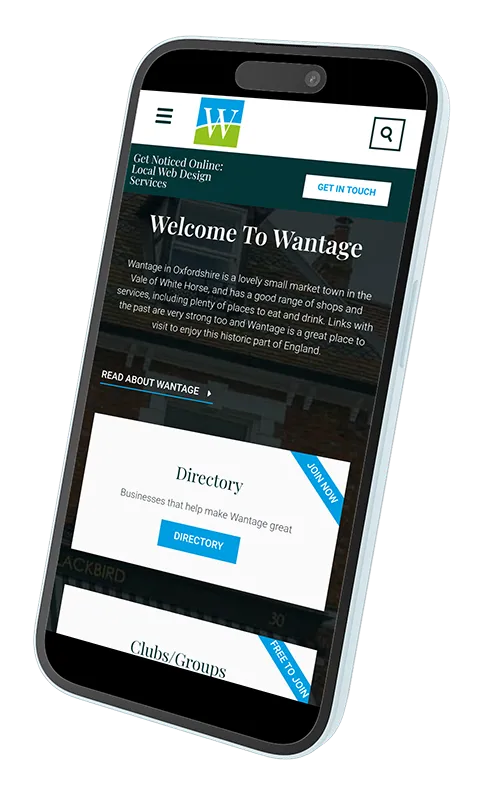 Wantage.com mobile website preview